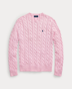 Pull en coton Torsadé Rose