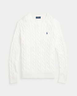 Pull en coton Torsadé Blanc